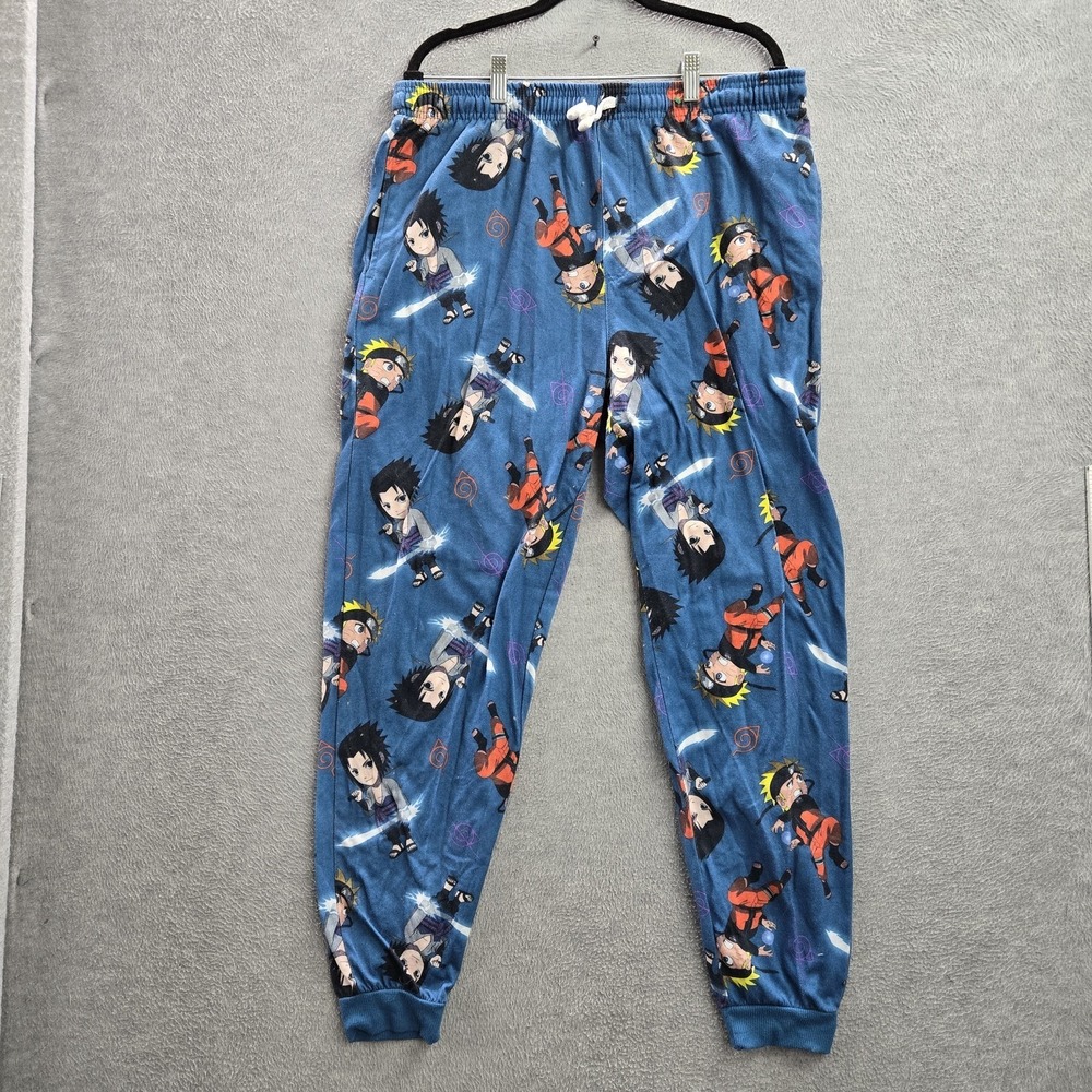 Naruto‎ Shippuden Collection Men Sleepwear XL Blue Pajama Jogger Graphic Anime